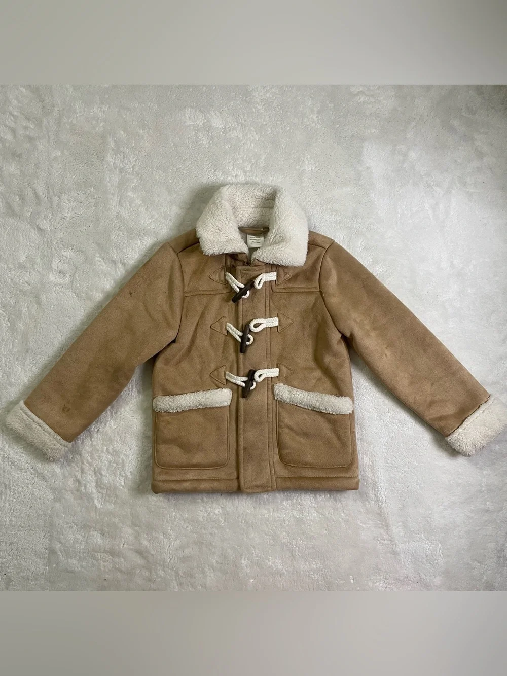 Gymboree Fleece Lined Faux Sherpa Jacket with Rope Clasps size 2T